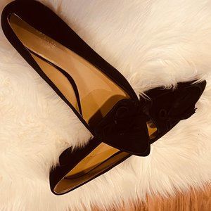 Ann Taylor Ada Suede Tassel Flats (10) BLACK!